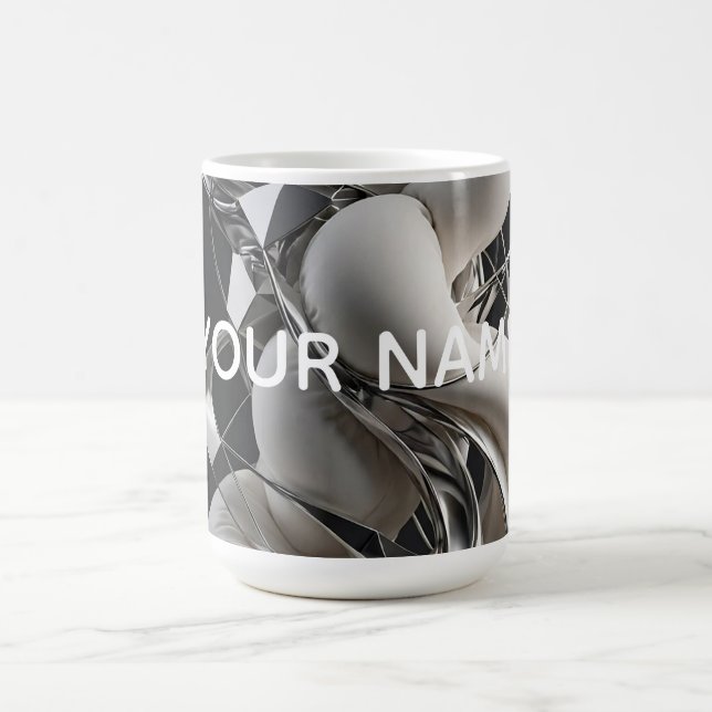Vertikale Chrome-Twist - Premium 3D-Abstrakt Kaffeetasse (Mittel)
