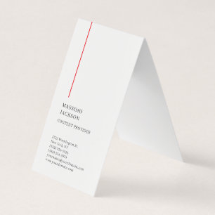 Vertikale einfache schwarz-weiße rote Minimalist  Visitenkarten