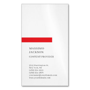 Vertikale einfache schwarze weiße rote Minimalisti Magnetische Visitenkarte