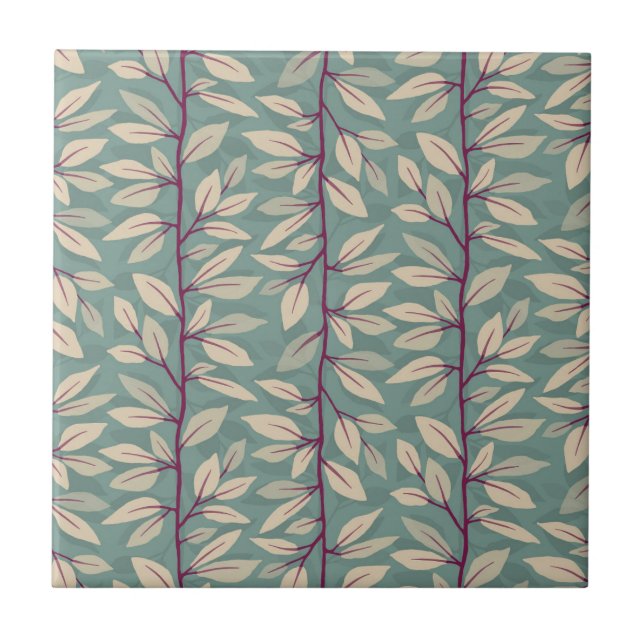 Vertikale Foliage Kaskade Blätter Aquamarin Berry Fliese (Vorderseite)