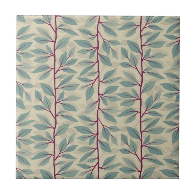 Vertikale Foliage Kaskade Blätter Aquamarin Berry Fliese (Vorderseite)