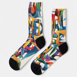 Vertikale Gestaltung der Buchstabenteile Socken