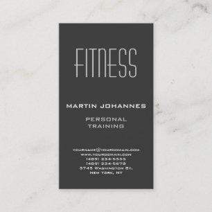 Vertikale Graue Visitenkarte für Personal Trainer