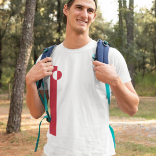 Vertikale grönländische Flagge in rot-weiß Minimal T-Shirt