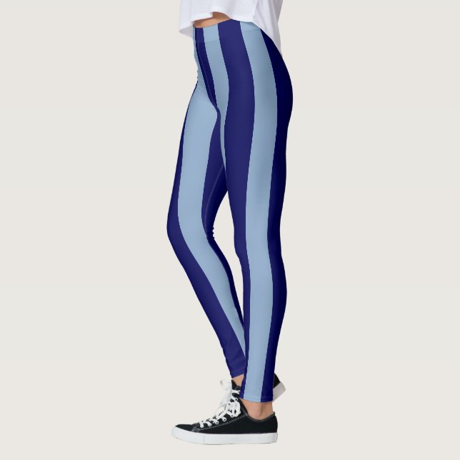 Vertikale große Streifen blau Leggings (Links)