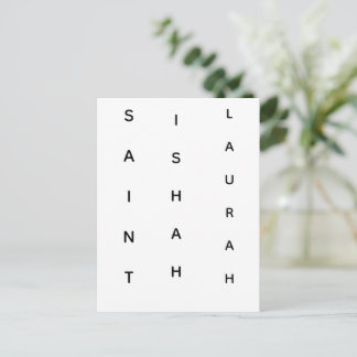 VERTIKALE HEILIGE ISHAH LAURAH FEIERTAGSPOSTKARTE