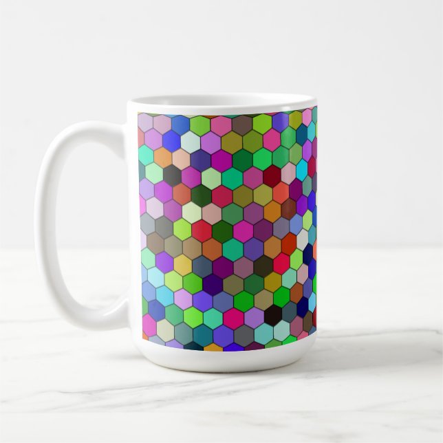 Vertikale Hexagons 15oz Tasse (Links)