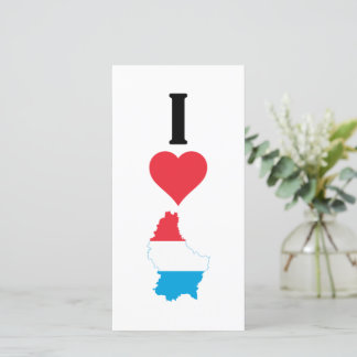 Vertikale I Love Luxembourg / I Heart Luxemburg Karte
