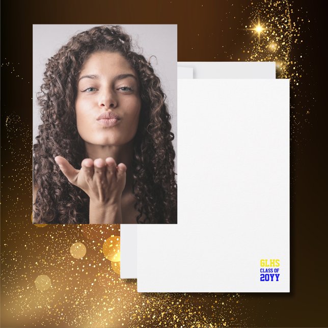 Vertikale Klasse 2024 Graduate Foto Keepake Dankeskarte (Von Creator hochgeladen)