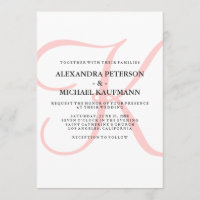 Vertikale klassische Monogramm in rosa Hochzeit