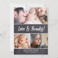 Vertikale Liebe und dank Foto Collage Baby Dusche