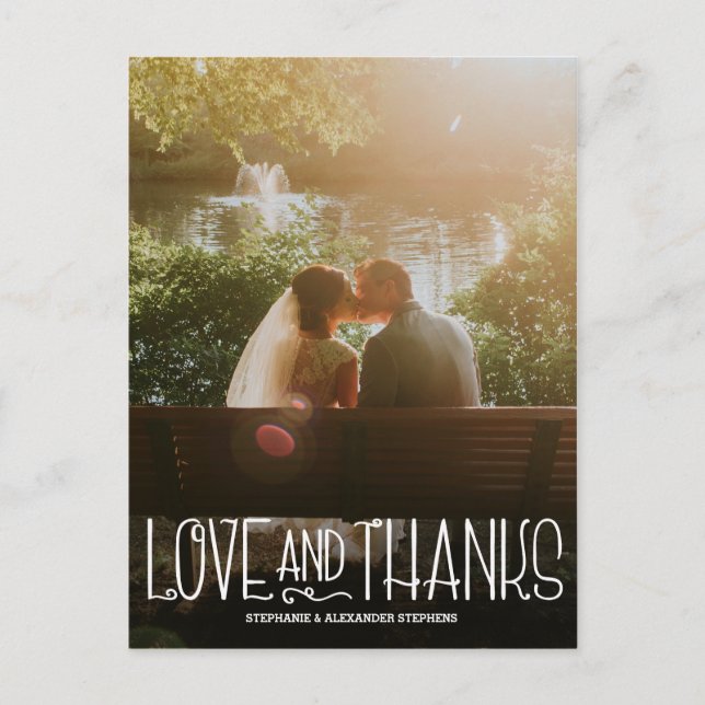 Vertikale Liebe und danke Hochzeit Danke Karte (Vorderseite)