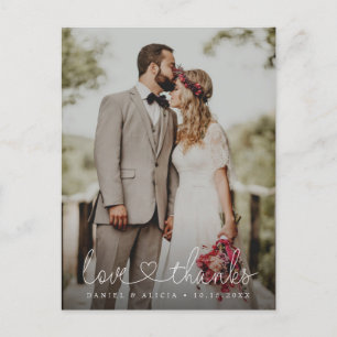 Vertikale Moody Wedding Fotografie Liebe und danke Postkarte