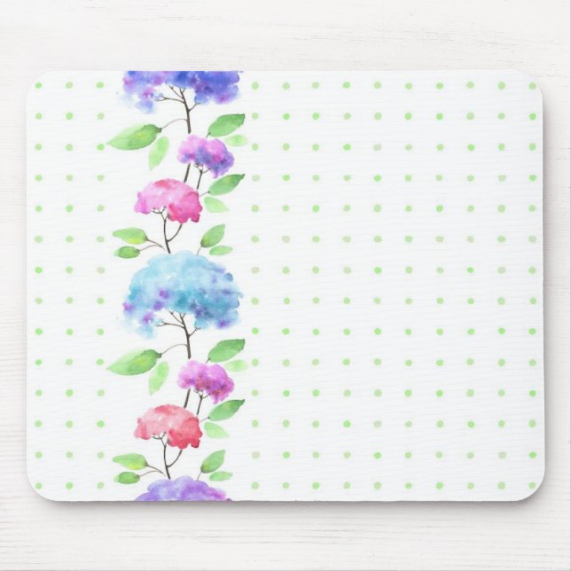 Vertikale nahtlose Mustergrenze des Aquarells Mousepad (Vorne)