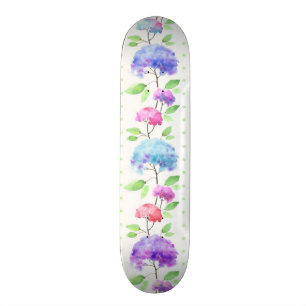 Vertikale nahtlose Mustergrenze des Aquarells Skateboard