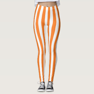 Vertikale orange und weiße Streifen Leggings