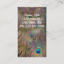 Vertikale Pfau-Feder-Visitenkarte