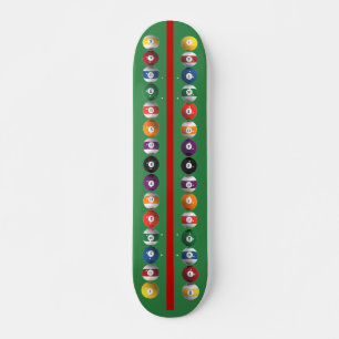 Vertikale Pool-Bälle / Billard: Skateboard