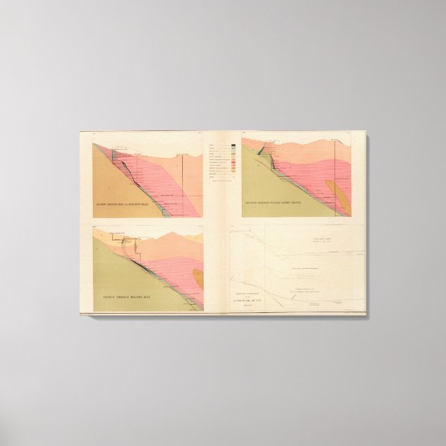 Vertikale Querschnitte der Lode, Bergwerk Belcher Leinwanddruck (Vorderseite)