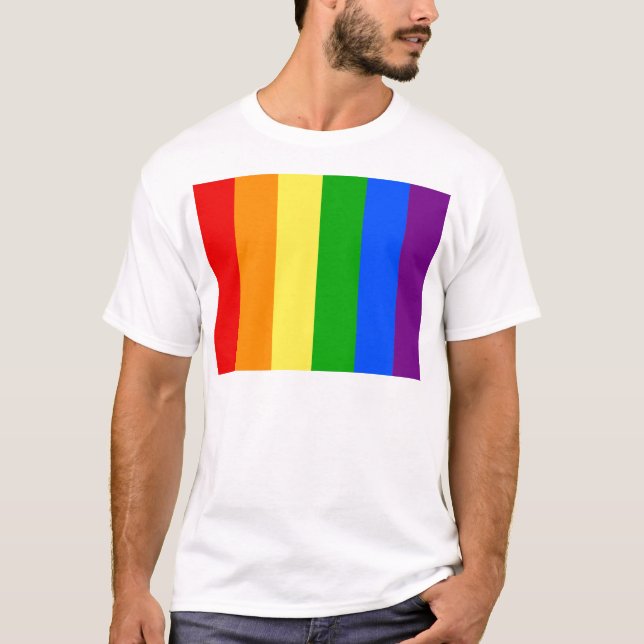 "VERTIKALE REGENBOGEN-STREIFEN " T-Shirt (Vorderseite)