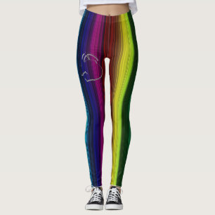 Vertikale Regenbogenfarben mit Bullen-Logo Leggings