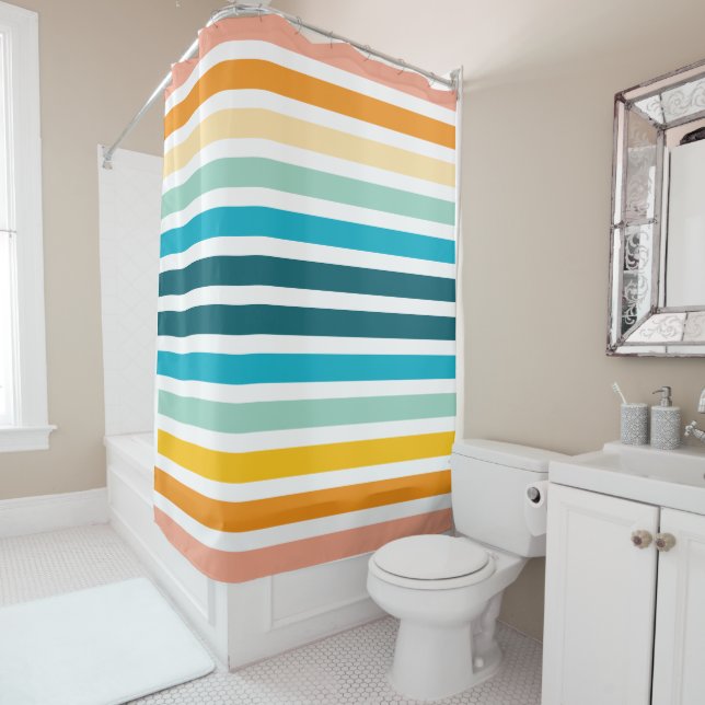 Vertikale Regenbogenstreifen Duschvorhang (Beispiel)