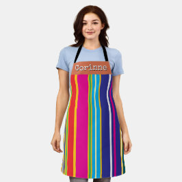 Vertikale Retro-Streifen Bunte Schürze