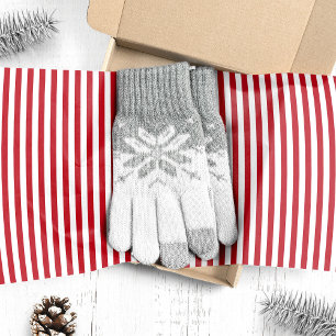 Vertikale rote und weiße Candy-Cane-Streifen Weihn Seidenpapier
