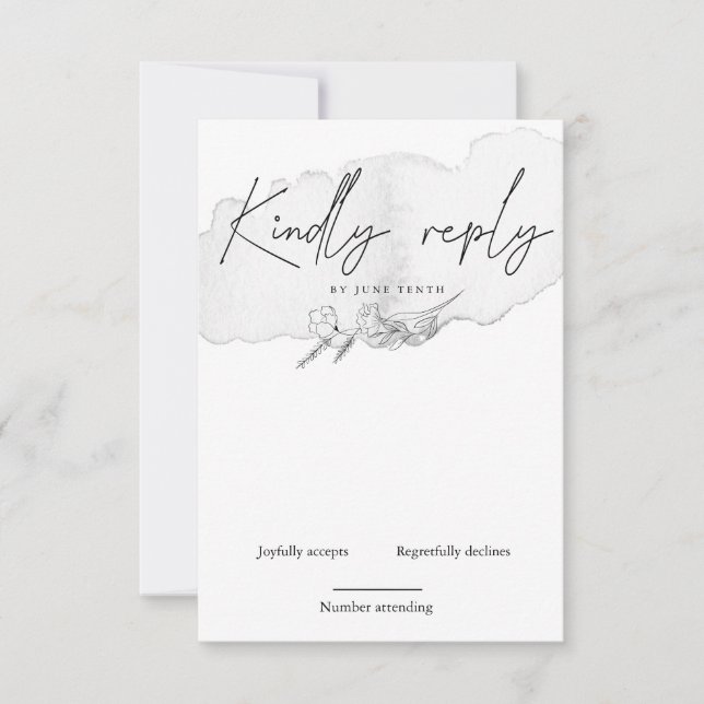 Vertikale RSVP-Karte für die Natur RSVP Karte (Vorderseite)