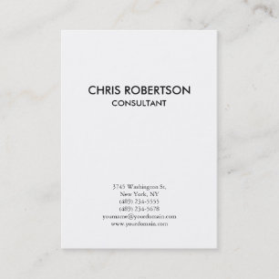 Vertikale schlichte schwarze u. weiße Chubby Visitenkarte