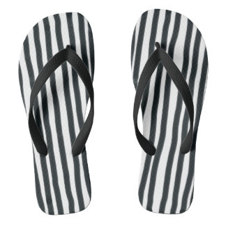 Vertikale schwarz-weiße Streifen Flip Flops