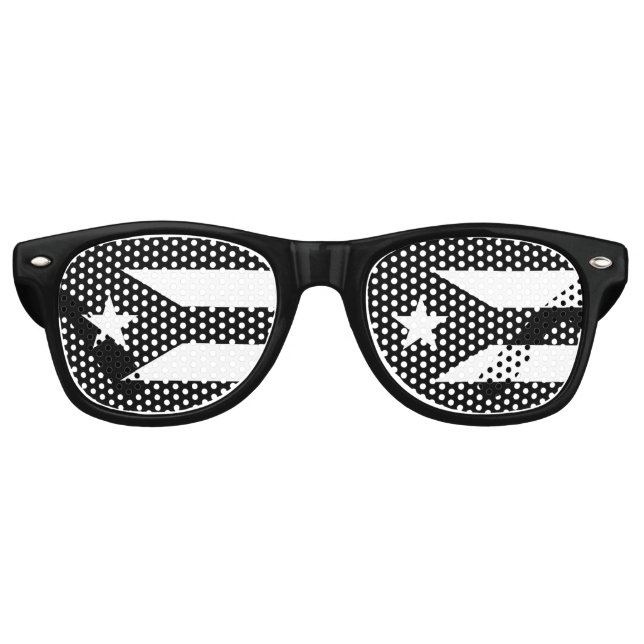 Vertikale schwarze Flagge von Puerto Rico Partybrille (Vorderseite)