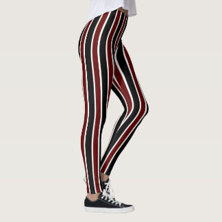 Vertikale schwarze marine weiße Streifen Dekor auf Leggings