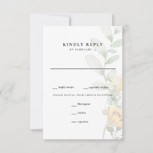 Vertikale Sonnenblume Hochzeitsrampe RSVP Karte
