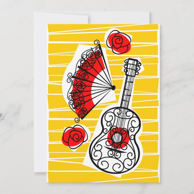 Vertikale spanische Souvenirgruppe Einladung (Vorderseite)