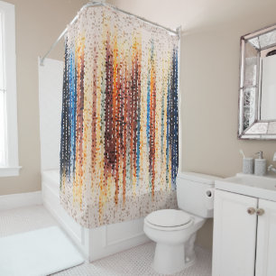 Vertikale Streifen, abstrakt, farbenfroh, modern Duschvorhang