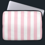 Vertikale Streifen Baby rosa und weiß gestreift Laptopschutzhülle<br><div class="desc">Vertikale Streifen - hellrosa und weiße Streifen.</div>
