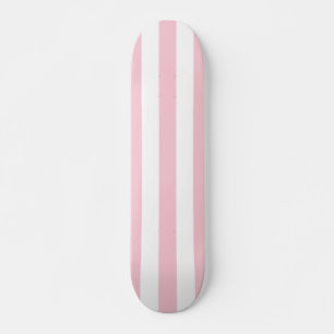 Vertikale Streifen Baby rosa und weiß gestreift Skateboard