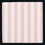 Vertikale Streifen Baby rosa und weiß gestreift Steinuntersetzer<br><div class="desc">Vertikale Streifen - hellrosa und weiße Streifen.</div>