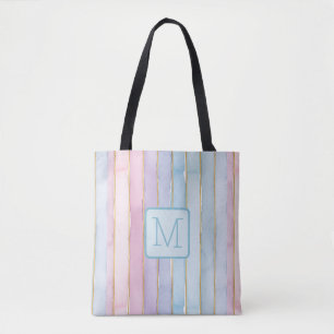 Vertikale Streifen-Blues-Color-Block-Monogramm