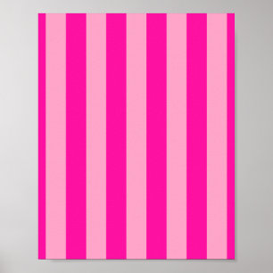 Vertikale Streifen in rosa Poster