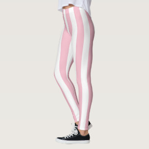 Vertikale Streifen in Rosa und Weiß Leggings