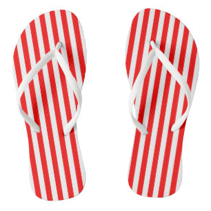 Vertikale Streifen in Rot und Weiß Flip Flops