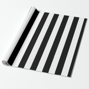Vertikale Streifen in Schwarz und Weiß Geschenkpapier
