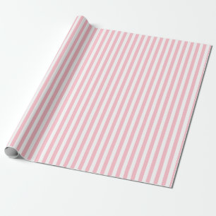 Vertikale Streifen in weißer und rosa Größe Geschenkpapier