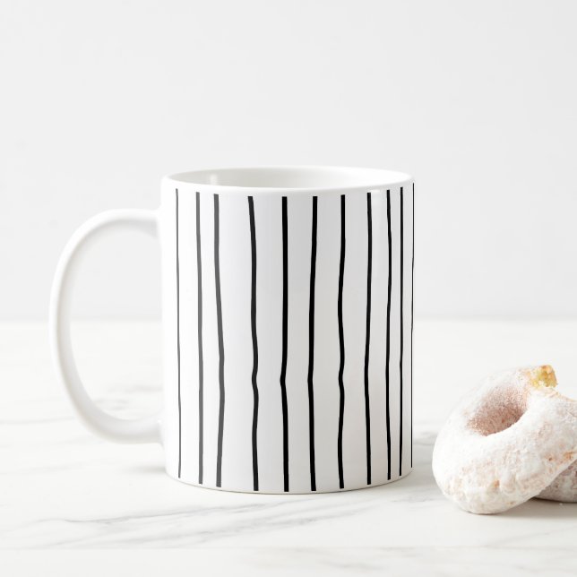 Vertikale Streifen Kaffeetasse (Mit Donut)