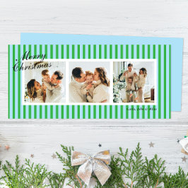 Vertikale Streifen mit grünem und blauem Chic 3 Fo