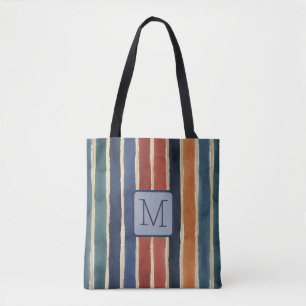 Vertikale Streifen Navy Farbbblock Monogramm