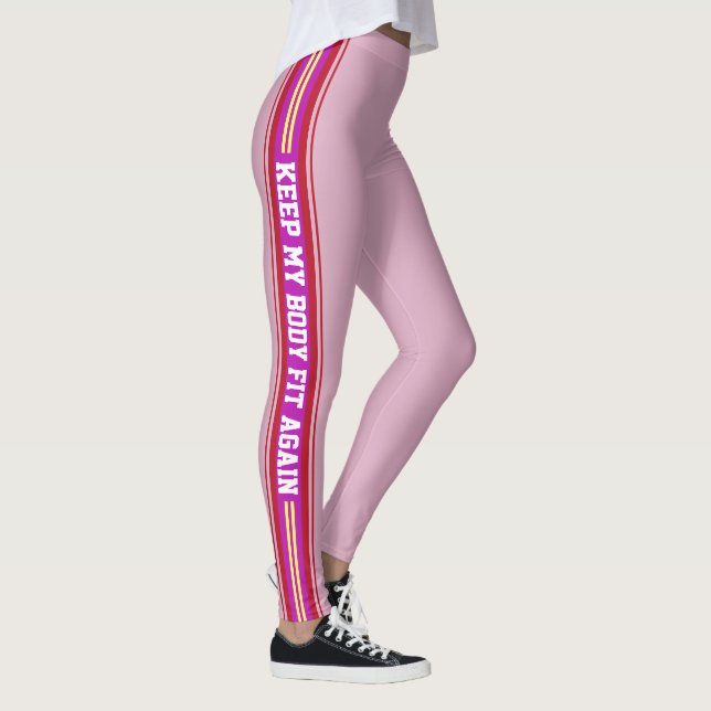 Vertikale Streifen Textdesign Sportgeräte Leggings (Rechts)