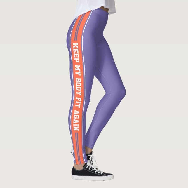 Vertikale Streifen Textdesign Sportgeräte Leggings (Rechts)